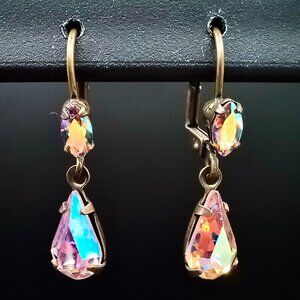 Sorrelli Iridescent Aurora Teardrop Crystal Dangle Earrings